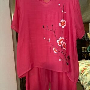 Pink Floral Two-Piece Set